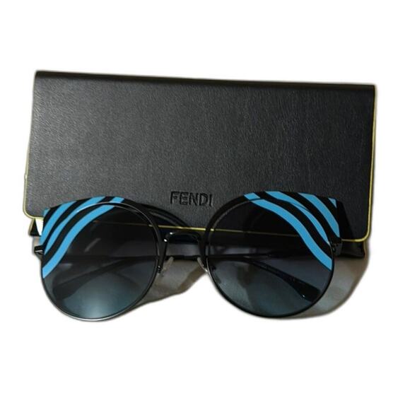 Fendi 53mm Cat Eye Sunglasses Blue - Picture 2 of 14